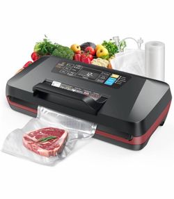 95KPa Vacuum Sealer Machine Automatic Dual 12mm Heat Seal w/Cutter Bags
