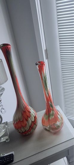 Art Glass Bud Vases Set of Two