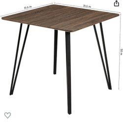 GreenForest 31.5’’ Dining Table Small Square Kitchen Room Table Modern Industrial Wooden Leisure Coffee Table with Solid Metal Legs for Living Room Co