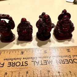 Set 4 Resin Vintage Buddhas 