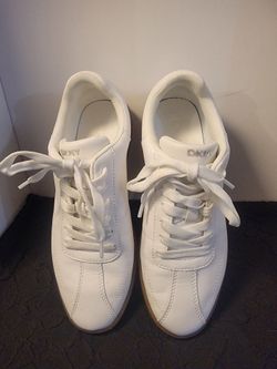 DKNY Women's Seacliff Lace-Up Sneaker in bright white Size 7.5