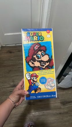Super Mario Latch Hook Craft Kit 12x12