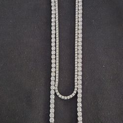 Sterling Silver Moissanite Chains And Pendant