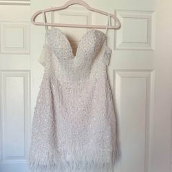 Custom Made Beaded Short Wedding Dress