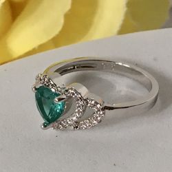 Turquoise Heart Ring, Size 7