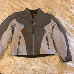 Ladies large mesh motorcycle jacket with removable liner