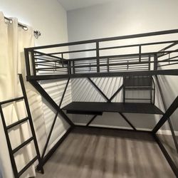 Full Size Metal Loft Bed Frame