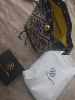 Elegant Monogram Bucket Bag with Matching Zip Wallet