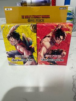 One Piece Set Sail Deck Set – Sealed Luffy & Ace Decks – $10 Each
