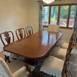 10 Pieces Extendable Solid Wood Dinning Set