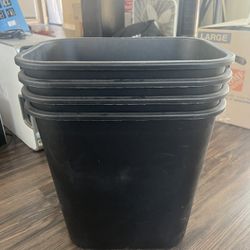 Small Black Plastic Trash Cans. $5 Each