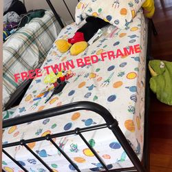 FREE- Twin Bed frame/ No Mastress