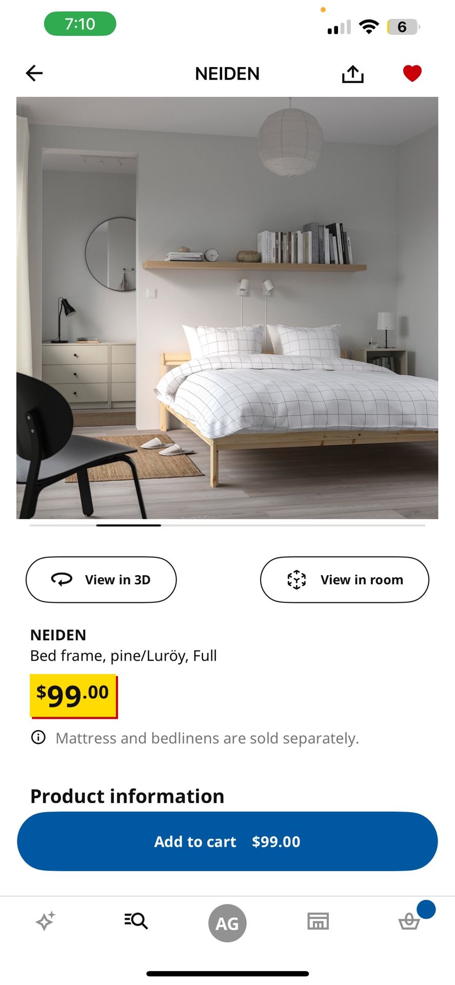 NEIDEN IKEA BED FRAME