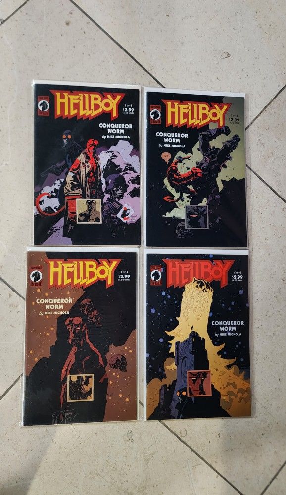 Dark Horse Mike Mignola's Hellboy Conqueror Worm Horror Comic Lot of 4 NM