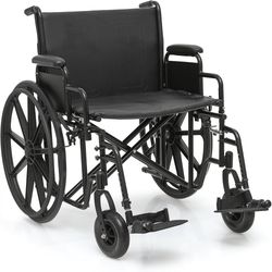 New monicare Wide Foldable Bariatric Wheelchair for Adult 500-lbs Heavy-Duty Folding Transport Self-Propelled Wheel Chair with 24-Inch Seat  New in bo