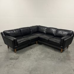 Strick and Bolton, Beatnik Leather Sofa Sectional