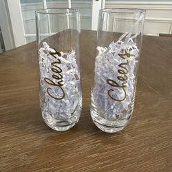 Cheers Champagne Glasses NEW 