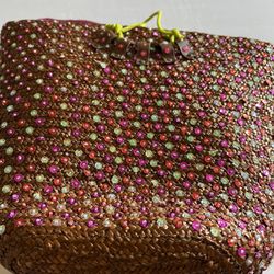Victoria Secret Straw Bag . With Rope Handle. 