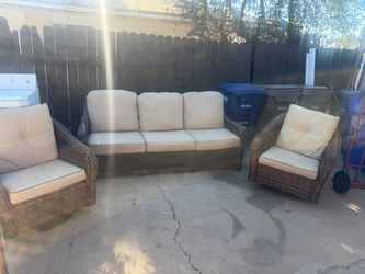 3-Piece Wicker Patio Sofa Set