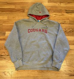 Gray And Red Cougars WSU Hoodie Size L