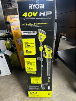 $465+ VALUE " PURCHASED SEPARATELY 40V HP Brushless 650 CFM 160 MPH Cordless Leaf Blow and Carbon Fiber String Trimmer with Live Chat 4Ah Battery and 