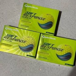 NEW GOLF BALLS TaylorMade Soft Response YELLOW 1 dozen 12 balls