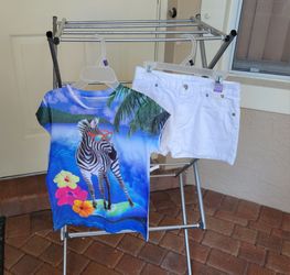 BRAND NEW...GIRL'S SHIRT (SIZE 7-8) and SHORTS  (size 8)