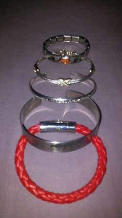 Bracelets! New Red leather & the charm bracelet w/ charm! $20 for all! Nice! Check our offers!