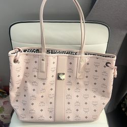 Authentic MCM Pink Visetos Tote Bag | Large Shopper | Dust Bag Included