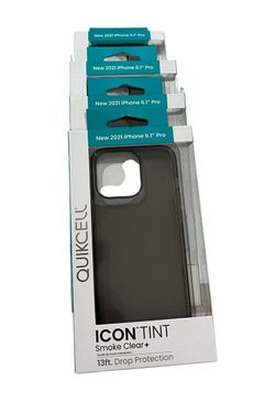 Set Of 4 Quikcell ICON Tint Smoke Clear+ Case for iPhone 13 Pro / 2021 iPhone 6.1” Pro 13ft Drop Protectio