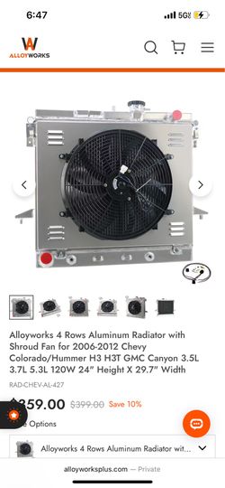 Electric radiator fan for GMC canyon and more