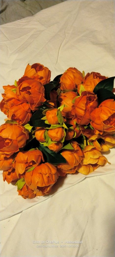 Orange Artificial Peony
