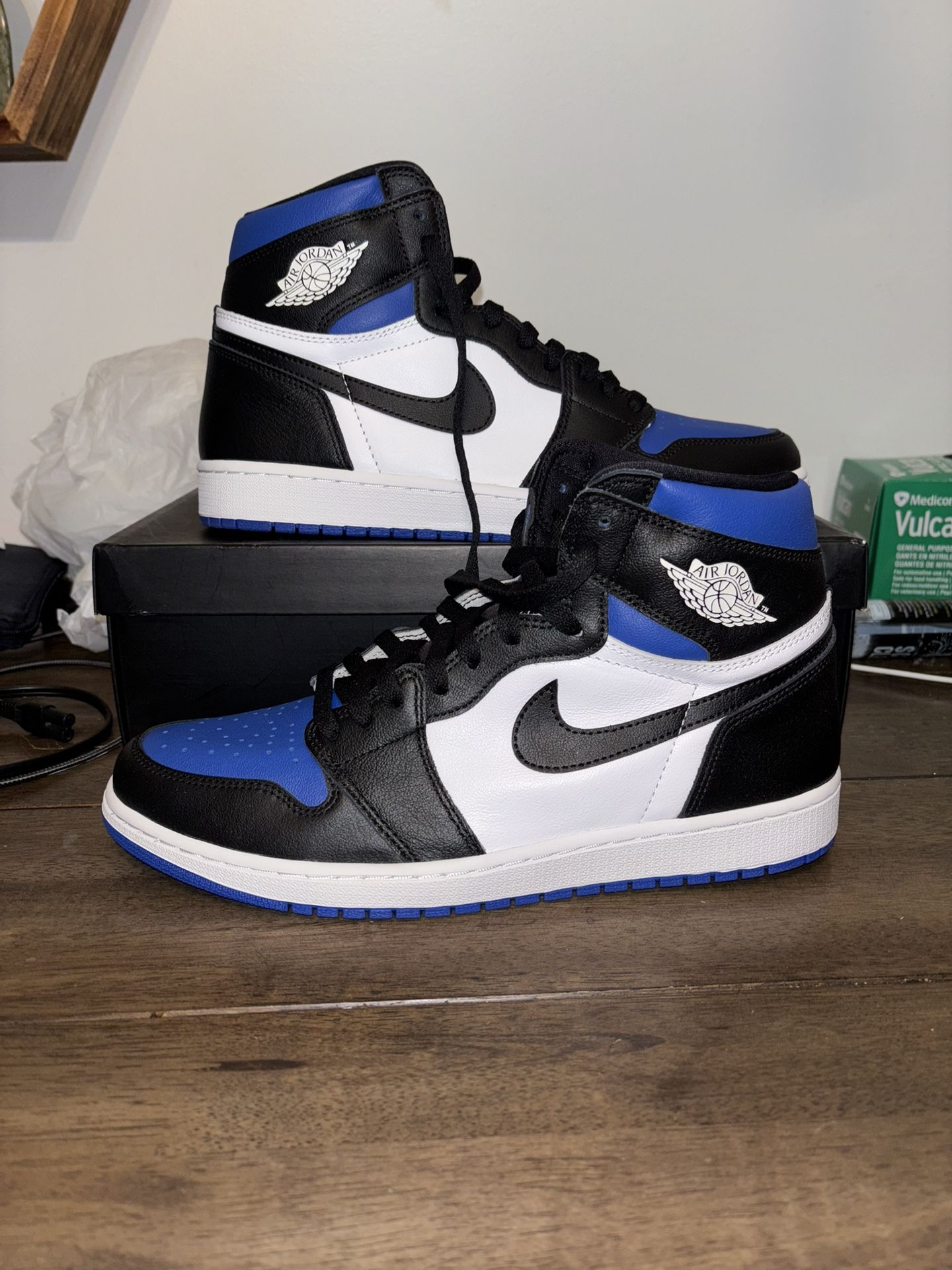 New Jordan 1 High Royal Toe Size 12