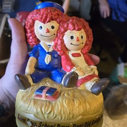 Raggedy Ann and Andy Musical Figurine 1972 Chadwick Miller 6" Made in Japan