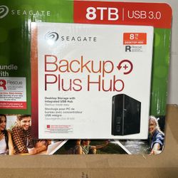 Seagate Backup Plus Hub 8TB Desktop Hard Drive w/Rescue Data Recovery Services