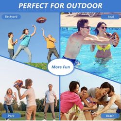 Pool Beach Water Football - 2 Pack Waterproof Football Strong Grip Fun Water Toys Games for Swimming Pool Beach Lake Park Backyard Outdoor Play for Ki