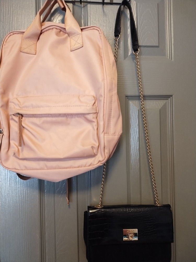 Bundle Of Two Bags (One Dusty Pink Backpack & Aldo Purse)