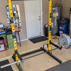 Squat Rack and Barbell