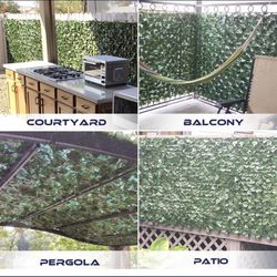 Windscreen4less Faux Leaf Privacy Fence Screen Artificial Ivy Leaves Fence Cover Wall Decoration for Patio Porch Deck Balcony Yard Indoor Out