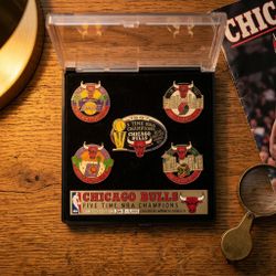 Chicago Bulls NBA Championships Collector Pin Set of Five