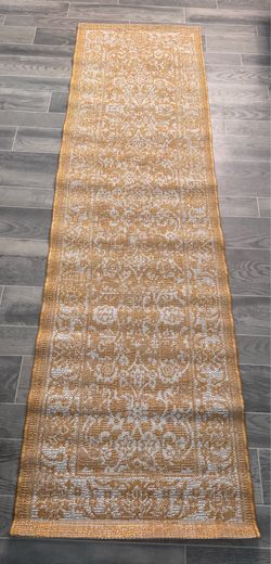 Mustard Yellow Traditional Pattern Runner Rug/ 2’2”x8’