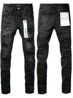 Black purple jeans