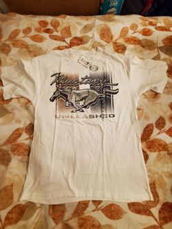 White Ford Mustang graphic t-shirt