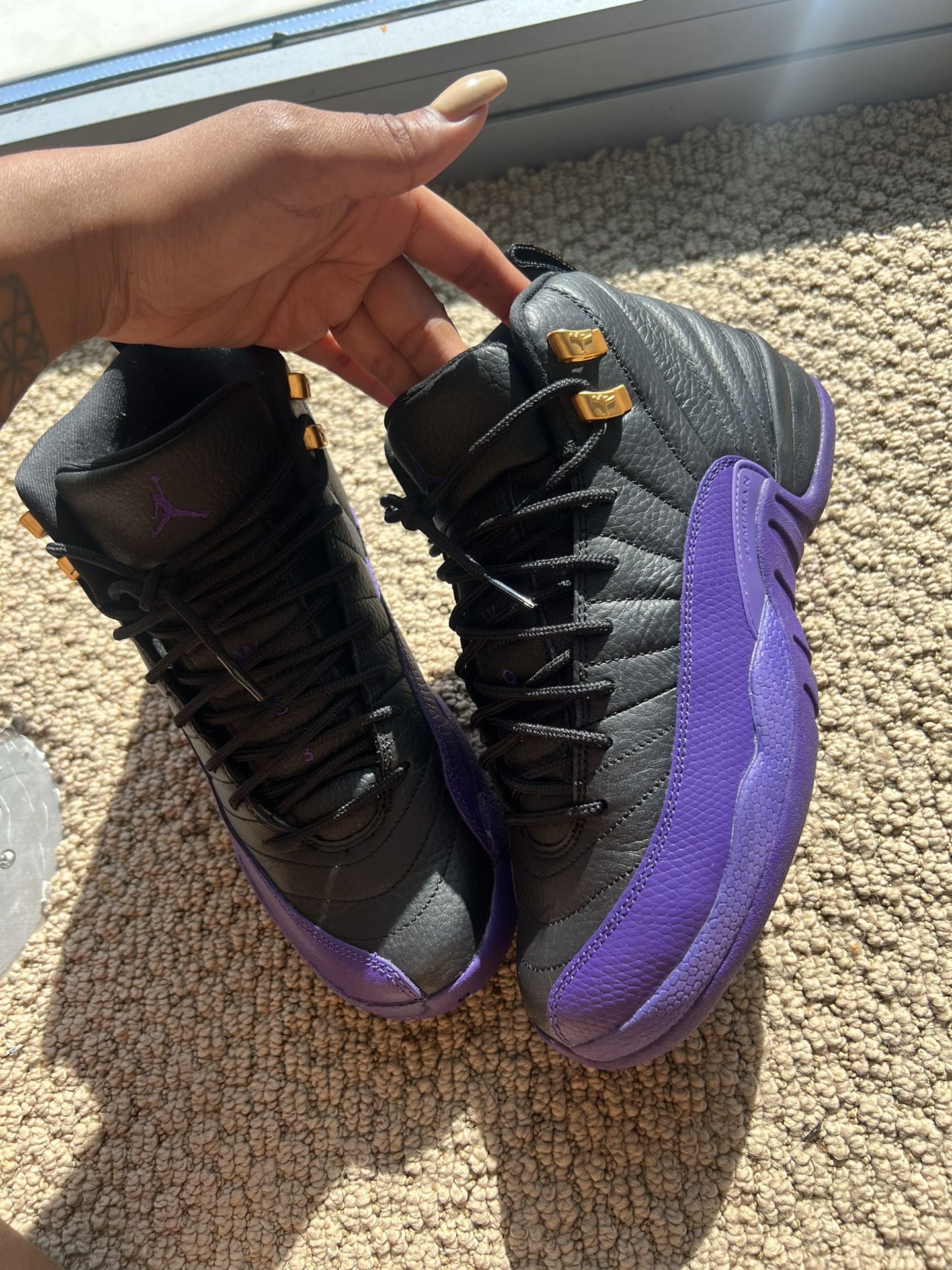 Nike Air Jordan 12 Retro Field Purple Black Jumpman Boys 7 or Women’s 8.5