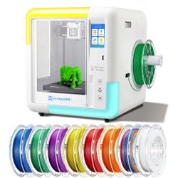 X-Maker 3D Printer for Kids and Beginners, Fully Assembled High-Speed 3D Printer with 8 PLA Filament Set, Leveling-Free Bed, Wi-Fi Printing, Resume Pr