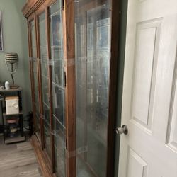 Solid Oak Curio Cabinet