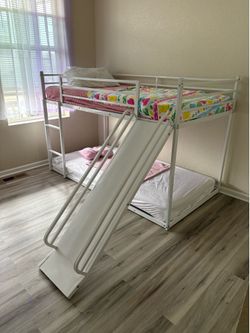 White  bunk bed Twin size