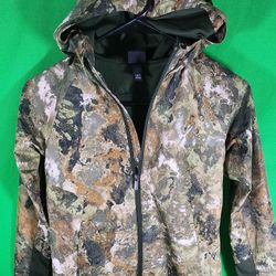 Boys Windbreaker Hooded Jacket ALL IN MOTION Full Zip Green Camouflage S (6/7)