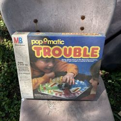 Trouble Board Game By Milton Bradley, Complete Set, 1986, Sturdy Plastic Game Board, Directions, Family Games, Made In Germany Sealed, Never Used