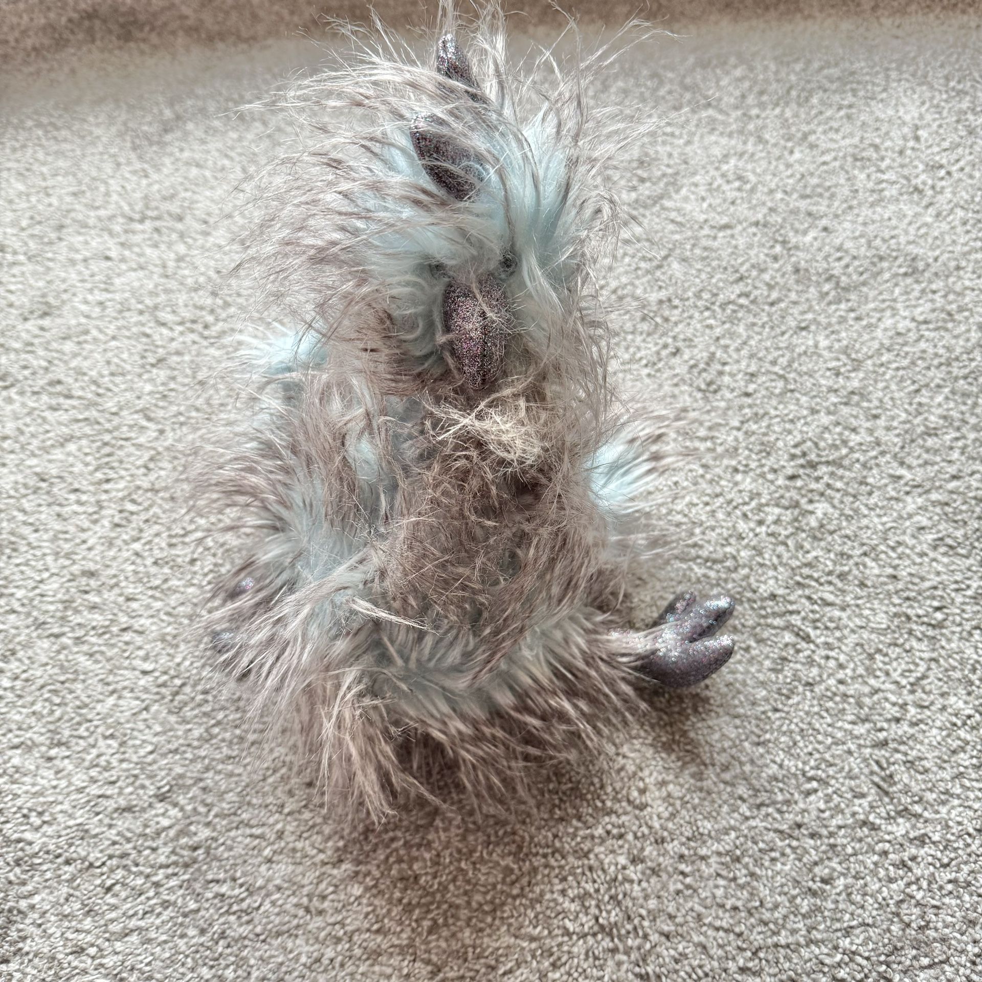 Jellycat London Priscilla Chicken Plush Retired Fluffy Blue/Teal Glitter